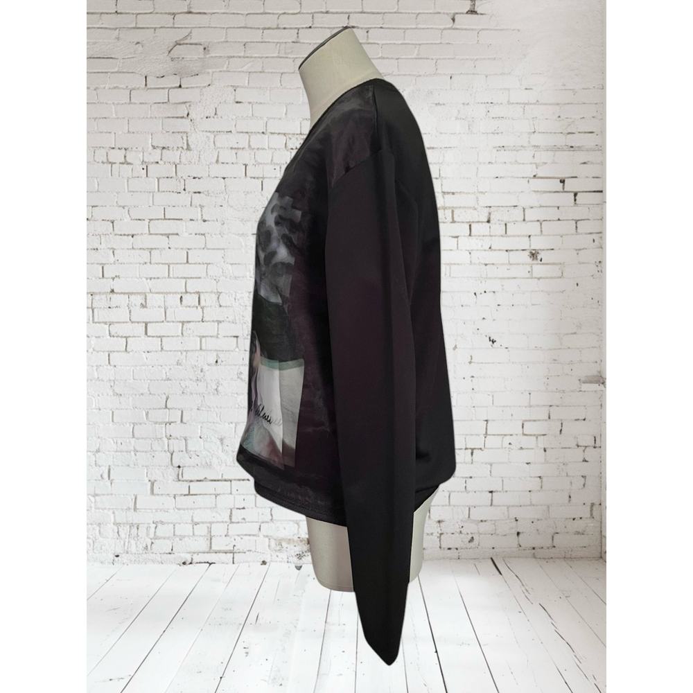 Alberto Makali Layered Mesh Graphic Stretchy Goth Top Size Medium - Picture 4 of 8